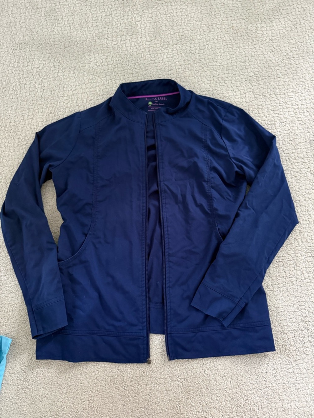 Healing Hands Purple Label Navy Blue Scrub Jacket Women XSmall
